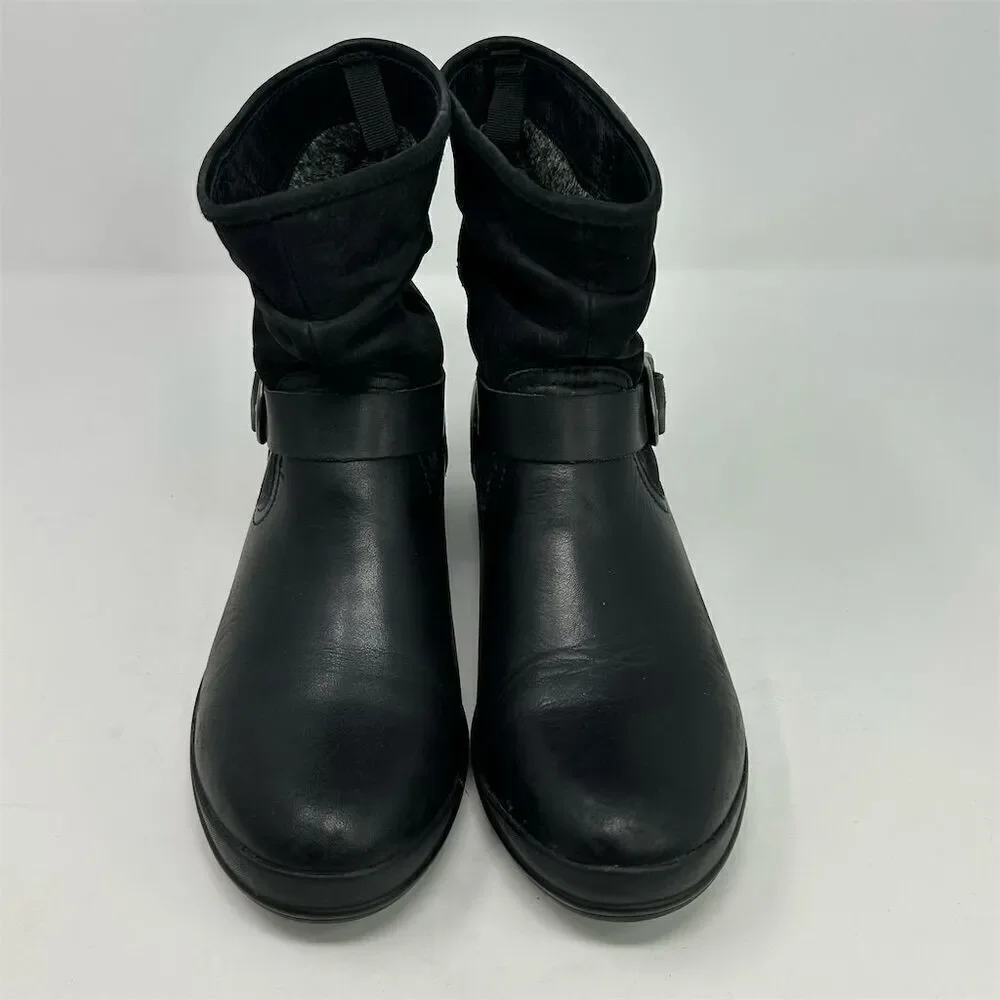 Bogs Cassie Low Women's Black Waterproof Leather Slouchy Ankle Boots Size 7